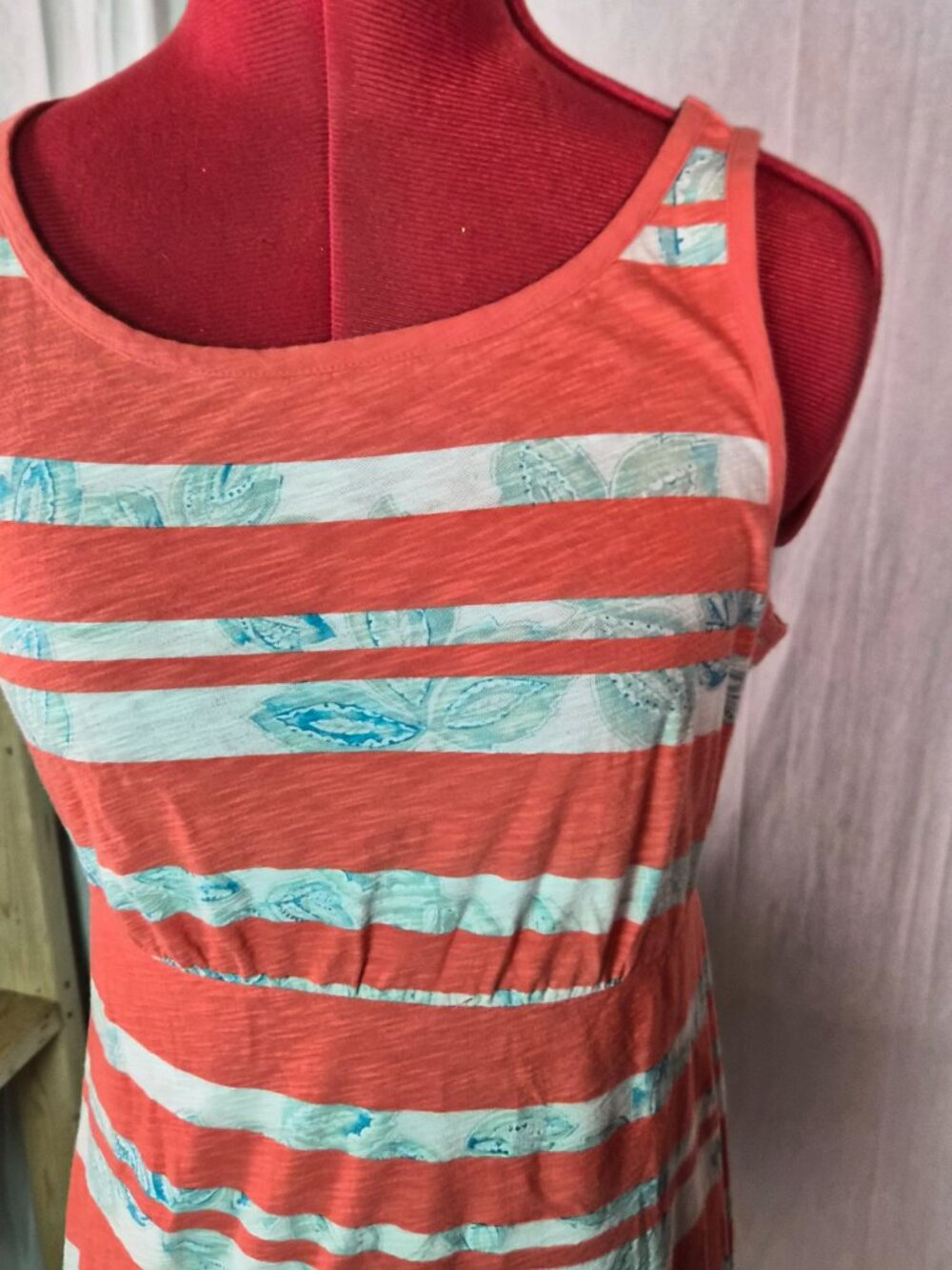 Tommy Bahama Womens Tank Mini Dress Size Small Coral Floral Stretch Summer G413 - Picture 2 of 13
